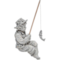 Miniatyrbild 4 av 5: Liten Fiskepojke Staty, 3D Harts Miniatyr Staty Ornament, Inomhus Utomhus Söta Karaktär Staty Trädgård Tillbehör