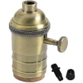 Miniatyrbilde 1 av 4: Antikk Messing Lampehenger Bryter E27 Hengelampe