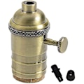 Miniatyrbillede 1 af 4: Antikt Messing Lampeholder Switch E27 Hængende Lys