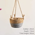 Pikkukuva 2 / 5: 20 cm:n riippuva olkipenkki juuttinarulla - Wicker-seinäripustuskorin