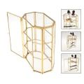 Miniatyrbillede 3 af 5: 3-lags Smykkeboks Glas Makeup Organizer Smykkeboks Multifunktionel Display Case Til Kommode