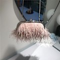 Pikkukuva 3 / 5: Hääpukukassi Höyhenen Ristiriimuinen Laukku 3 Väriä Höyhenen Luksus Naisten Laukut Juhliin Pink Snake chain