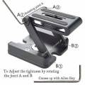 Miniatyrbilde 3 av 4: Flettbar Tilt Foldbar Skrivebords Holder Universal Verktøy For Kamera (1 stk, svart)
