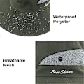 Miniatyrbilde 4 av 5: Sommerhatt for kvinner med bred brem, UV-beskyttelse for utendørs, strand, fiske, fotturer Army Green