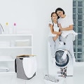 Miniatyrbillede 3 af 3: Vasketøjskurv med låg 60L Foldbar Opbevaringskurv Pop-up Kasser Organizer