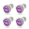 Pikkukuva 1 / 5: 4 kpl E14 LED-kasvuvalot sisäkasveille E27 Täyspektrinen
