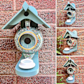 Miniatyrbillede 4 af 5: Fuglehus og Foderbræt, Kreativ Tekande Te Kop Design Væghængt Harpiks Ornament