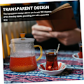 Miniatyrbillede 7 af 8: Høj Borosilikatglas Tekande 450ml Tekande med Hammeret Tekstur