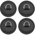 Miniatyrbillede 1 af 5: Runde D-Ring Kordspænde Sejlervarer Elastisk Loop 4stk sort