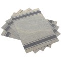 Miniatyrbilde 1 av 5: Plassmatter, Varmebestandige Plassmatter Flekkbestandige Anti-Skli Vaskbare PVC Bordmatter Vevde Vinyl Plassmatter, Sett Med 6 (Blå)