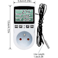 Miniatyrbillede 2 af 5: Digital / Opvarmning Køling Termostat Stik LCD Temperaturregulator