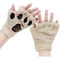 Miniatyrbillede 1 af 4: Katteklo-Håndvarmere Fingerløse Kunstpels Bløde Handsker Vintervarme Halvfinger Handsker Søde Katteklo Cosplay Handsker Fuzzy Bløde Handsker Til Kvinder Piger