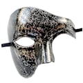Miniatyrbilde 1 av 5: Maskerademaske Retro Fantom Operasjon Ett Øye Halv Ansikt Kostyme 1stk - Antikk Sølv
