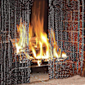 Miniatyrbillede 5 af 5: 2 stk. Legendflame Pejs Mesh Skærmgardin Brede Paneler Sort Mat Have Hjemmeforbedring Opvarmning Køling Luft Ovne Døre 19inches