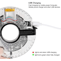 Miniatyrbillede 4 af 5: Cykling Nav Lygte, 7 LED 9 Farver 18 Billeder Vandafvisende USB Genopladelig LED Cykel Hjul Lys Eger
