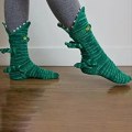 Miniatyrbillede 2 af 3: Kvinder Piger Anti-Skrid Sikker Høj Hæl Sandal Åben Tå Sokker