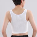 Miniatyrbillede 3 af 4: Kvindes Brystbinder Stærk Elastisk Bånd Tanktop Shapewear Åndbar Toppe Til Tomboy Trans Lesbisk White