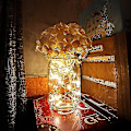 Miniatyrbillede 3 af 4: Mason Jar Lampe Vintage LED Lysstreng Vægslampe Kunstig Blomst