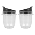 Miniatyrbillede 3 af 5: Saftpresser Tilbehør Kop Låg Til Ninja Saftpresser Til Nutri Ninja 12oz Kop 12 Ounce Blenderkrukke 2 Pak