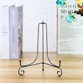 Miniatyrbillede 3 af 5: 2 Pak Iron Display Stativ, Sort Jern Staffeli Plade Display Fotoholder Stativ, Viser Billedrammer, Dekorative Tallerkener, Tablets Og Kunst 4 Tommer 8 inch