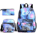 Pikkukuva 1 / 5: Muodin Cr7 3-osainen Setti Reppu Mochila Uudet Oppilaat Kapasiteetti Koululaukut Kirjalaukku Matkalaukku 2 3Pcs Set