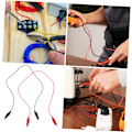 Miniatyrbillede 5 af 8: Elektrisk kredsløb eksperiment værktøj isoleret beskyttelseskappe ledning cm dobbelt-hoved krokodilleklemmer