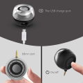 Miniatyrbillede 3 af 5: USB-højttaler, linje-indgangshøjttalere med 3,5 mm lydjackstik og mini kompakt rund form, kraftfuld klar bas
