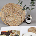 Miniatyrbillede 4 af 5: Rattan Bordskåner Vævet Spisebord 18cm (1 stk)