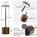 Miniatyrbild 2 av 5: Laddbar Trådlös LED-Bordslampa, 5000mah Batteridriven Bordslampa, 3 Färglägen, Dimbar, USB-Skrivbordslampa för Hem, Matplats, Inomhus, Utomhus Gold