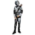 Miniatyrbild 3 av 5: Star Wars Mandalorian Kostym Barn Pojkars Jumpsuit Med Mask Set Festkläder 9-10 Years
