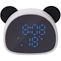 Miniatyrbillede 1 af 5: Sød Panda Alarmur, digital LED skrivebordsur til natbordet (sort)
