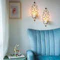 Miniatyrbilde 3 av 5: 2 stk Vegglysestake Vegglampe Lysestake Metall Lysestake, gull