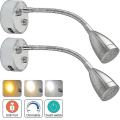 Miniatyrbilde 2 av 3: 12v-24v LED Leselys, Rv Dimbar Leselampe Med USB-Lader, For Bobil Reisebil Trailer Rv Sengelys, 2stk-svart Cy-yuhao silver