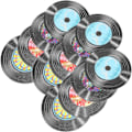Miniatyrbillede 3 af 4: 12 stk Vinylplader Retro Pladeophæng Plade Dekoration Til Bar