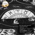 Miniatyrbillede 4 af 5: Hånd af Fatima Vægtæppe Væghængninger med Kvaster, Sort Ondt Øje Vægtæpper, Astrologi Zodiac Konstellation Vægkunst til Soveværelse Stue, 35x50