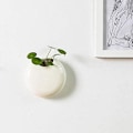 Miniatyrbillede 5 af 5: Sæt af 2 Mini Væghængte Keramik Blomsterpotter Hvid / Sort