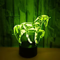 Miniatyrbillede 5 af 5: 3D Hest Natlampe 7 Farver LED Bordlampe USB Oplader