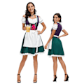 Miniatyrbilde 1 av 5: Oktoberfest-kostyme for kvinner, bayersk ølfestivalkjole, Masqu XL Green