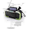 Miniatyrbilde 5 av 5: Nødradio med solcelle og håndsveiv, AM/FM, LED-lommelykt, Powerbank-telefonlader, Bluetooth 5.0-høyttaler Red