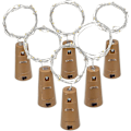 Miniatyrbillede 1 af 5: 6 Styk Flaskelys Korkform 1 Led Miniature Feelygter Til Fest Fødselsdag Bryllup Hjem Bord Dekoration, Varmt Hvidt