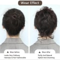 Pikkukuva 3 / 4: Hiuslisäke, Pötköhiuslisäke, Kiharat Hiukset Scrunchie-Hiuslisäkkeellä, Chignon Voluminous Hiuslisäke, Messy Bun -Hiuslisäkkeet