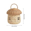 Miniatyrbillede 5 af 5: Rattan Svampekurv Taske Flettet Kvinders Håndtasker Halm Taske