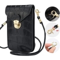 Miniatyrbild 5 av 5: Kvinnors Crossbody Mobiltelefonväska, PU-Läder Liten Telefonväska Plånbok Mobiltelefon Crossbody Snodd Fodral Väska