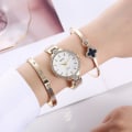 Miniatyrbilde 4 av 5: Enkel Temperament Fritid Fint Belte Mesh Belte Kvarts Ur Armbåndsett (3 stk/sett) White