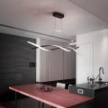 Miniatyrbilde 1 av 5: 2-lyset 80 cm LED-pendellampe i aluminium med linjedesign
