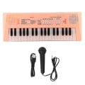 Miniatyrbilde 1 av 5: Elektronisk Pianotastatur for Barn 37 Taster Keyboard Piano Læringsinstrument Leke med Mikrofon Gul Pink