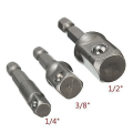 Miniatyrbillede 3 af 5: Forlængelsesborbits-stikadapter sæt Hexskaft til 1/4\" 3/8\" 1/2\" (sølv) (3 stk)