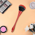 Pikkukuva 2 / 5: Super Suuri Mineraalipölyharja, Bronzer Kabuki Meikkisiveltimet, Pehmeä ja Karvainen Meikkivoideharja, Punainen, 1 kpl