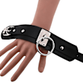 Miniatyrbild 2 av 5: Svart Läder Armband Manschett Armband Goth Punk