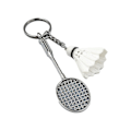 Miniatyrbillede 1 af 5: 2 stk. Nøgleringe Badminton Vedhæng Dekorationer Tredimensionel Nøglering Til Souvenirpræmier White